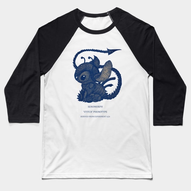 Stitch Xenomorph Baseball T-Shirt by djrbennett